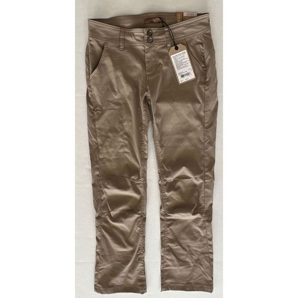 PrAna Women Sz 2 Inseam 30” Halle Pants Khaki Beige Hiking Roll Up Leg $89 - Picture 1 of 16